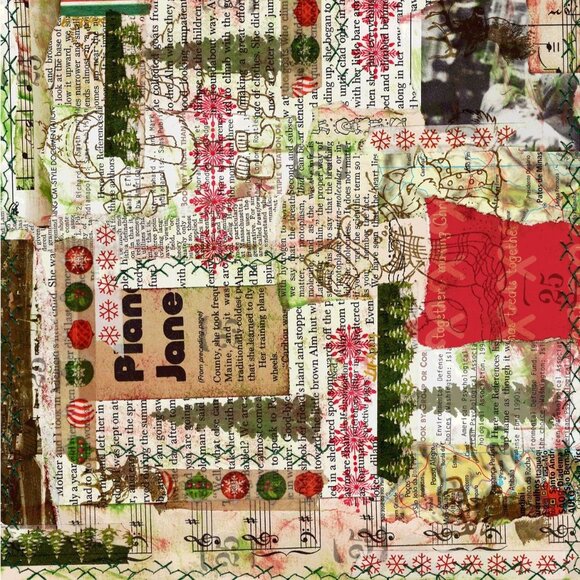 Set 5 Custom Christmas Collage Vellum For Junk Journals Planners Origami 8 x 11 - Picture 5 of 9